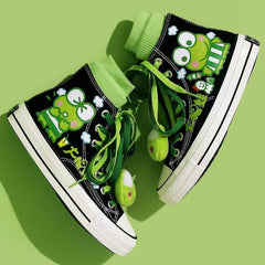 Cute Kawaii Frog High Top Canvas