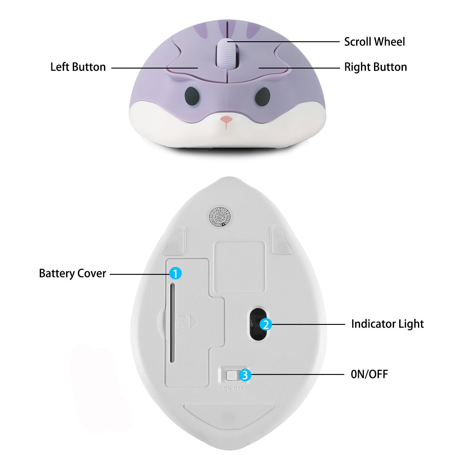 Cute Kawaii Wireless Hamster Mouse