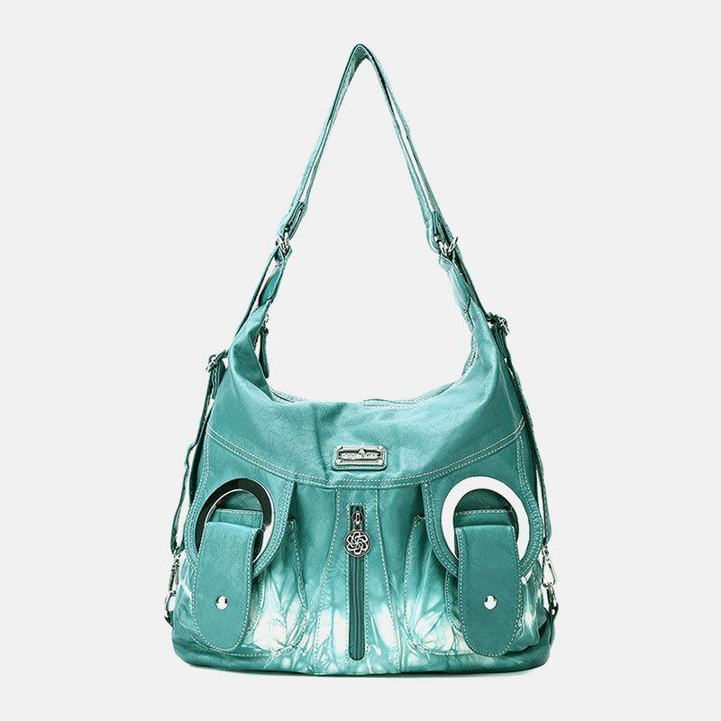 Frauen Tie Dye Multi-Carry wasserdichte große Kapazität Umhängetasche Schultertasche Handtasche Rucksack 