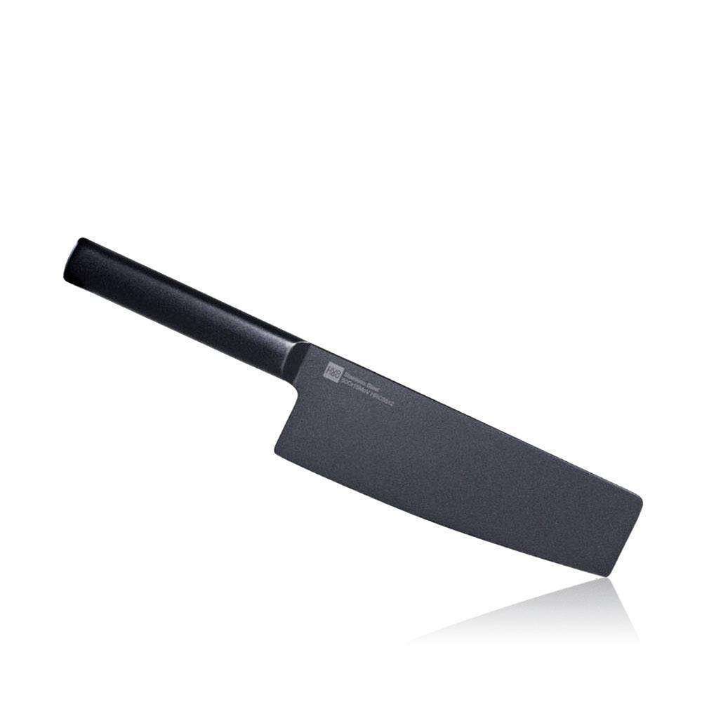 HUOHOU 2 unids/set Cool Black cuchillo de acero inoxidable juego de cuchillos antiadherentes 7 pulgadas Anti-bacterias cuchillo de Chef de cocina cuchillo rebanador de 