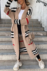 Lilipretty Miracles of Cozy Striped Midi Cardigan