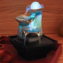 Kristallkugel Fließende Tischdekoration Steingarten Brunnen Wasserfall Feng Shui Wasserklang Ornamente Desktop Indoor Tisch Schreibtisch Dekorationen 