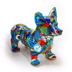 ArtZ® Corgi Graffiti Painted Statue