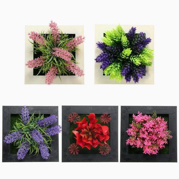 SquarE-mounted Vertical Wall Hanging Artificial Flower Home Office Decoration