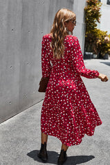 Multicolor Polka Dot Square Neck Dress