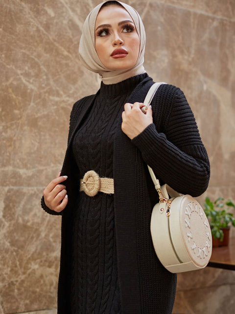 Women Dress New Season Autumn Winter Piece Hijab Knitwear