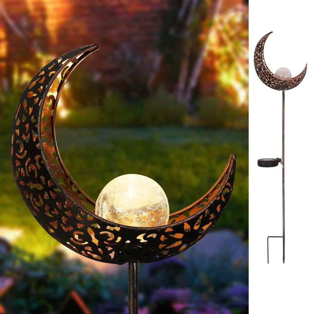 Solar Crescent Moon Stake Garden Light