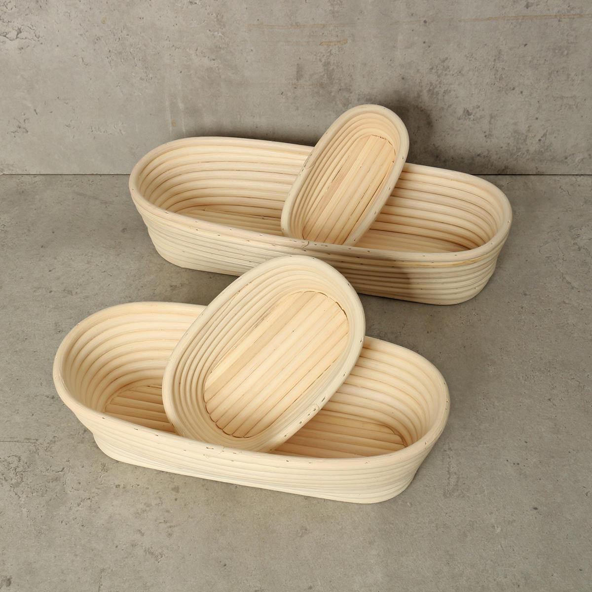 Long Oval Banneton Bread Dough Proofing Rattan Brotform Storage Baskets Loaf Proving Rising 4 Sizes