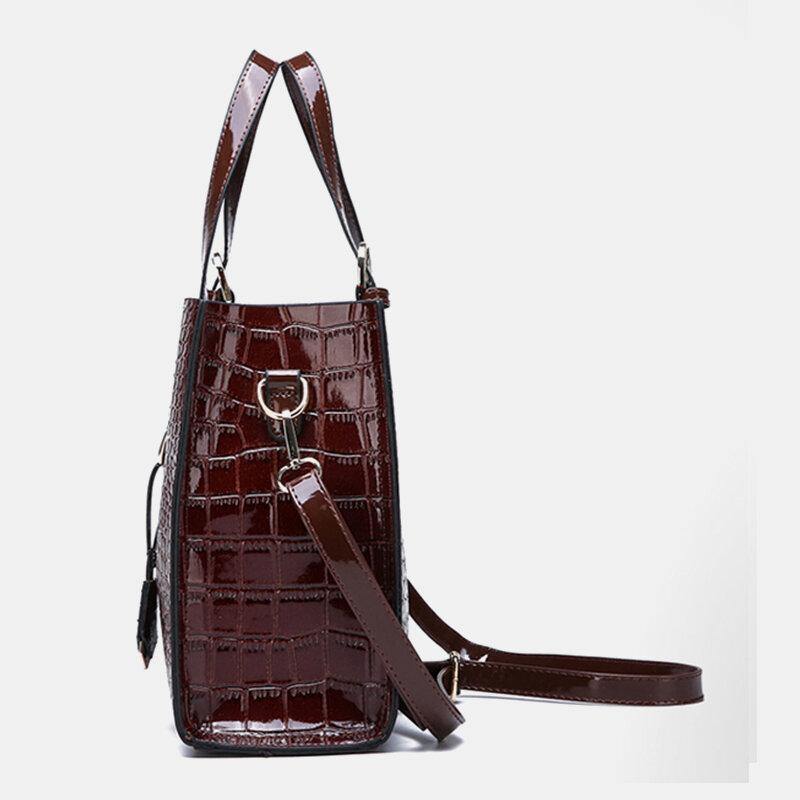 Women 2PCS Alligator PU Multi-pocket Large Capacity Handbag Crossbody Bag Tote