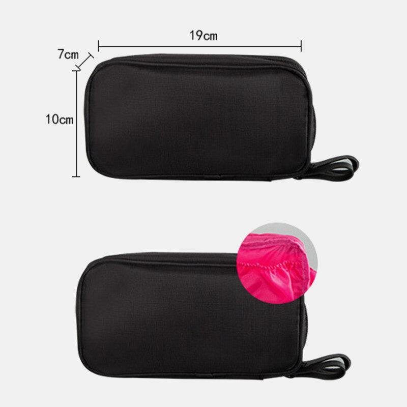 Bolsa de almacenamiento de gran capacidad de dos capas con cremallera doble impermeable para mujer, bolsa de embrague para cosméticos 