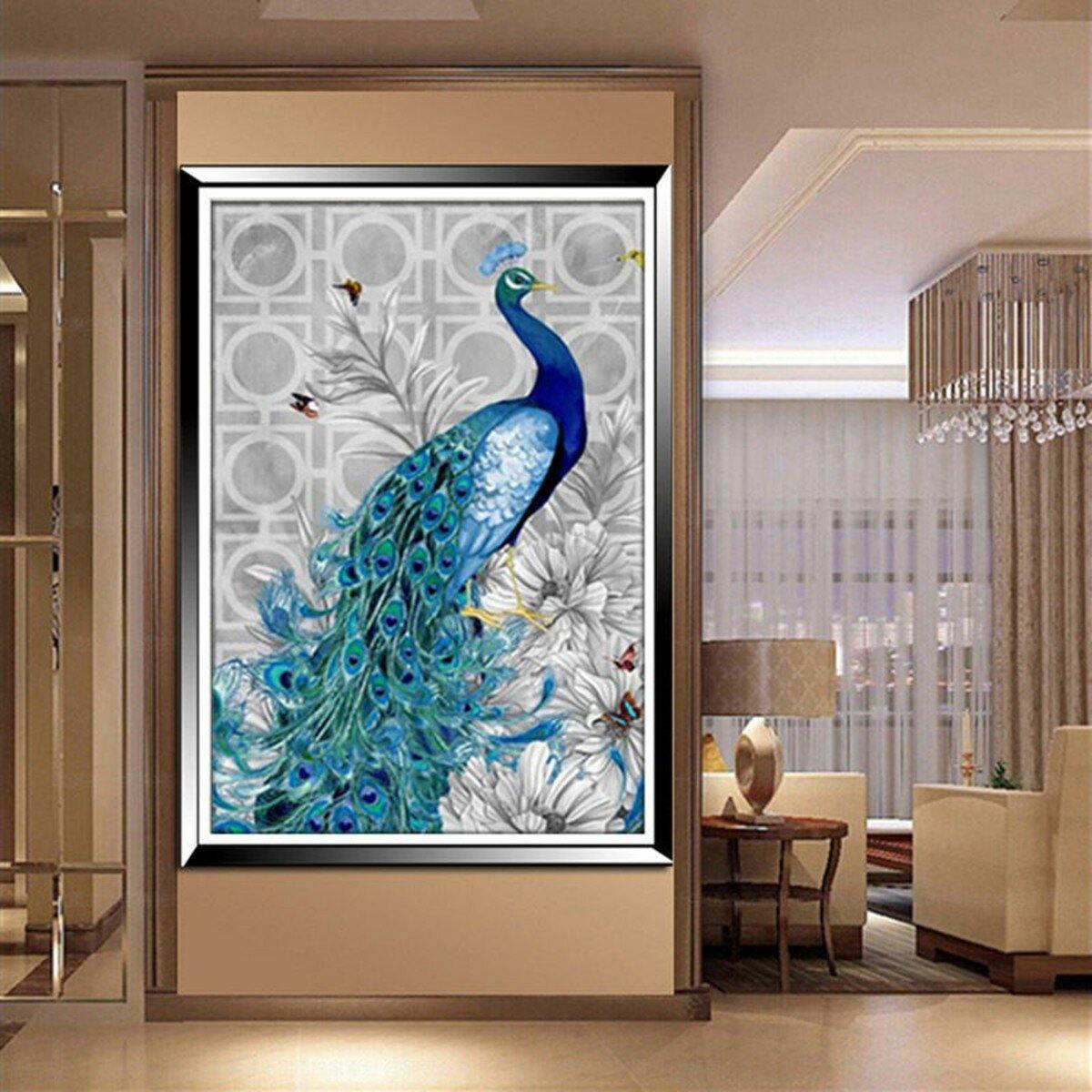 5D Diamond Embroidery Painting DIY Blue Peacock Stitch Craft Home Decor