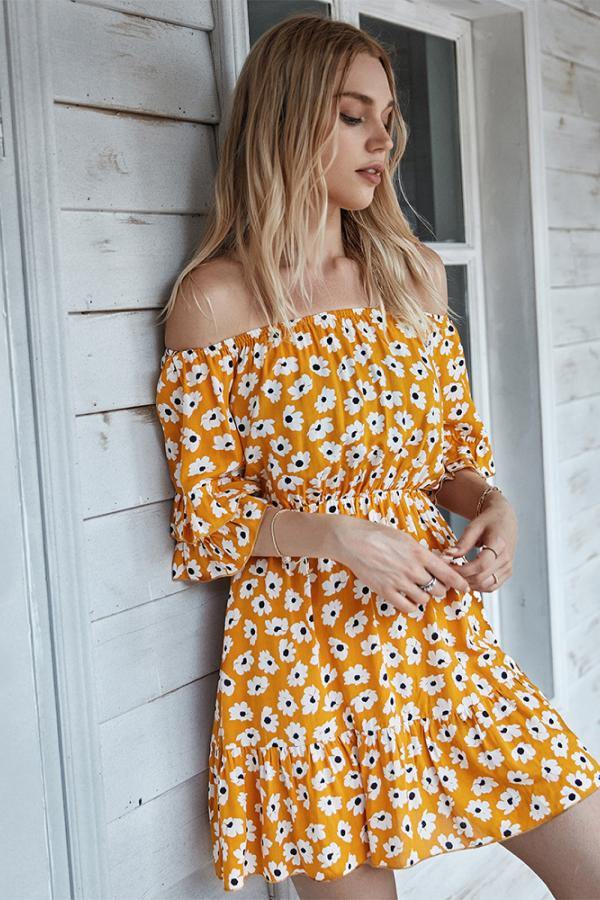 Dainty Daisy Off The Shoulder Dress