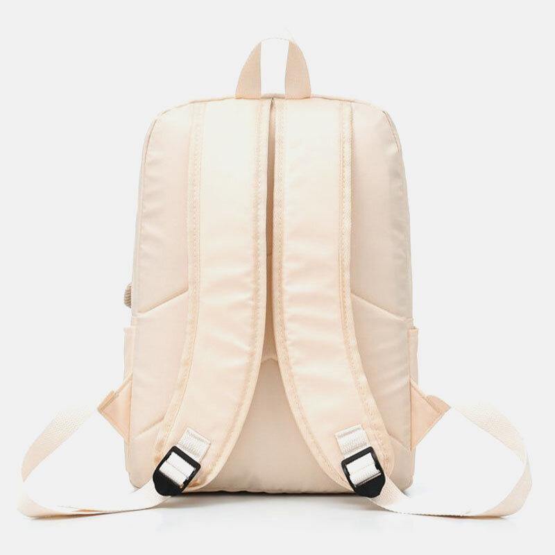 Mochila escolar con adorno de dibujos animados impermeable de gran capacidad para mujer 