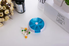 7 Cases Round Pill Box 7 Days Plastic Storage Box Rotating Portable Pill Box Case