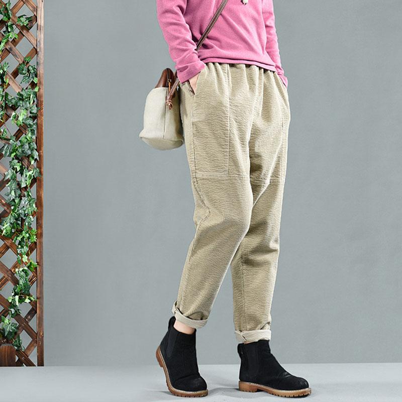 Autumn Corduroy Patchwork Casual Harem Pants