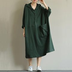 Autumn Large Pocket Loose Hoodie Dress