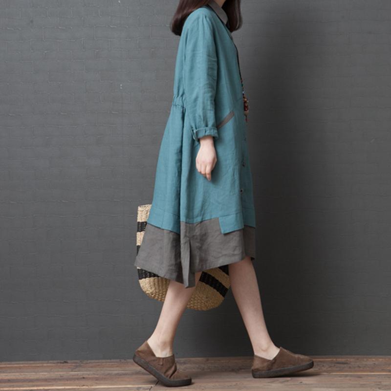 Autumn ReductionLoose Linen Long Sleeve Dress