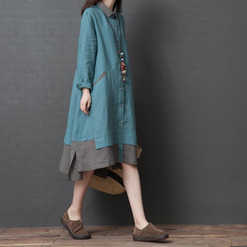 Autumn ReductionLoose Linen Long Sleeve Dress