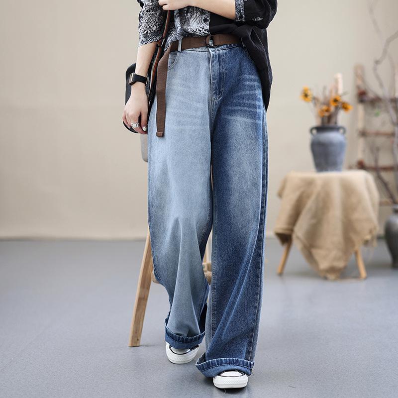 Autumn Loose Casual Inelastic Cotton Denim Pants