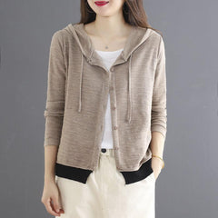 Autumn Loose Cotton Linen Hoodie Sweater