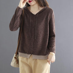 Autumn Loose Cotton Linen Hoodie Sweater