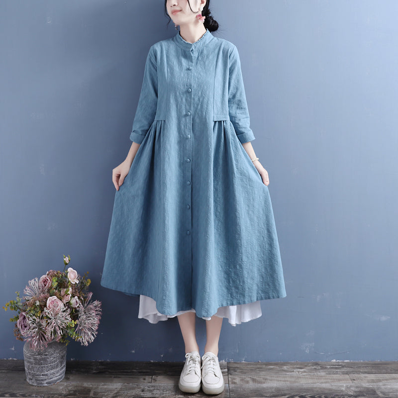 Autumn Retro Cotton Linen Loose Dress