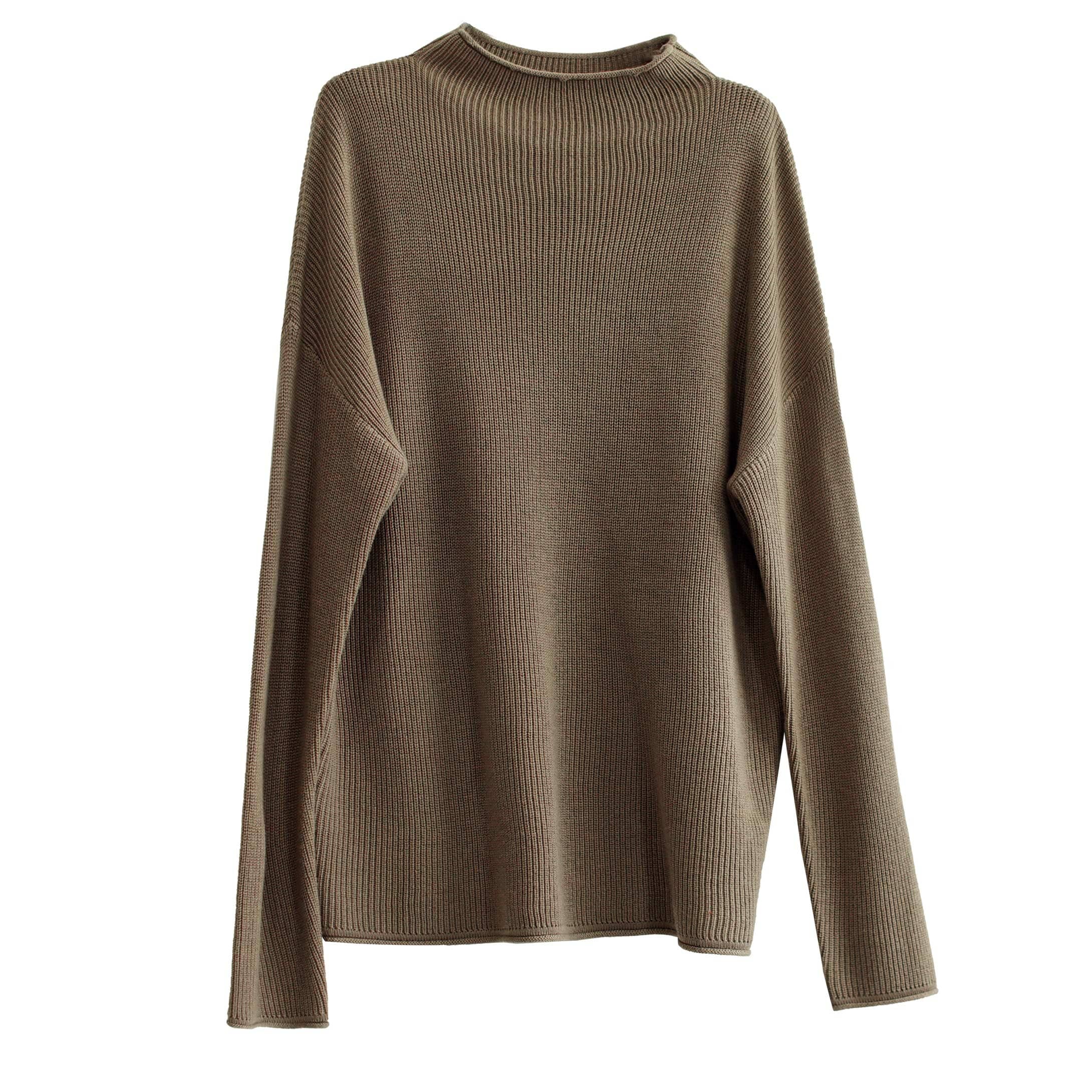 Autumn Winter Loose Solid Knitted Round Neck Sweater