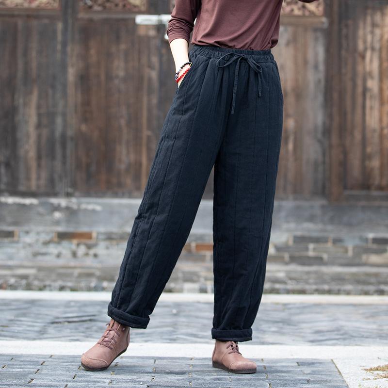 Autumn  Winter Retro Casual Cotton Quilted Pants