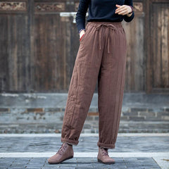 Autumn  Winter Retro Casual Cotton Quilted Pants