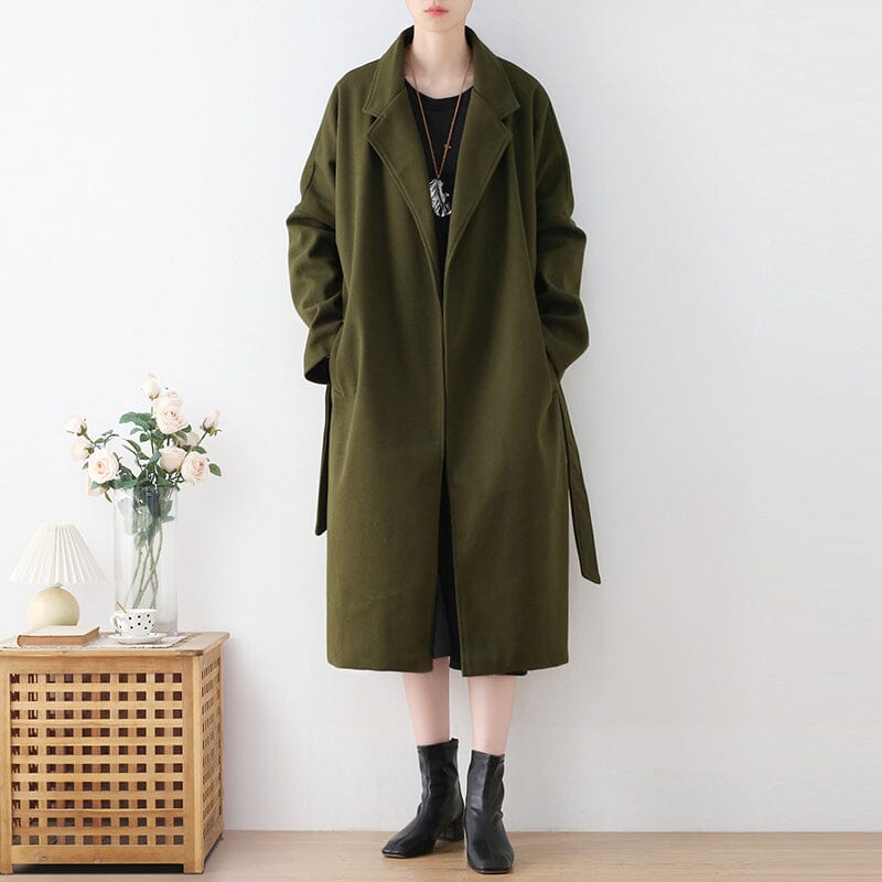 Autumn Winter Solid Cotton Thin Padded Overcoat