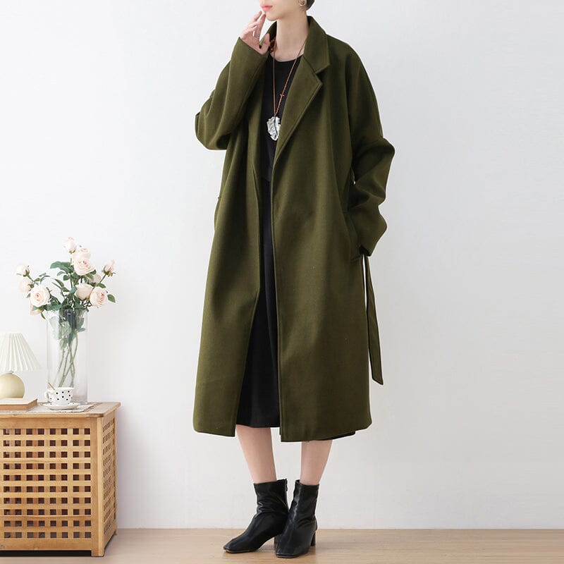 Autumn Winter Solid Cotton Thin Padded Overcoat