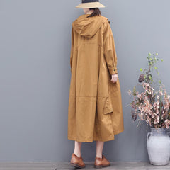 Autumn Women Retro Loose Casual Windbreaker Coat