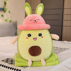 Green Avocado Plush Toy with Blanket