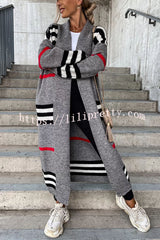 Lilipretty Miracles of Cozy Striped Midi Cardigan