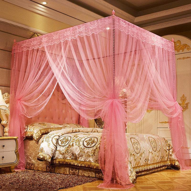 1.8 x 2m Luxury Princess Style Bed Netting Curtain Panel Bedding Canopy Four Corner Mosquito Net