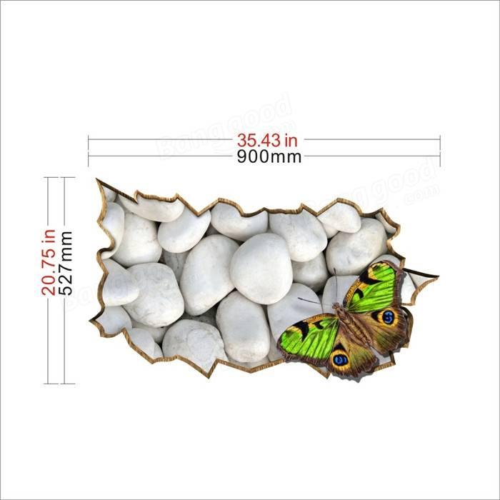 Stone Butterfly PAG STICKER 3D Desk Sticker Wall Decals Home Wall Desk Table Decor Gift