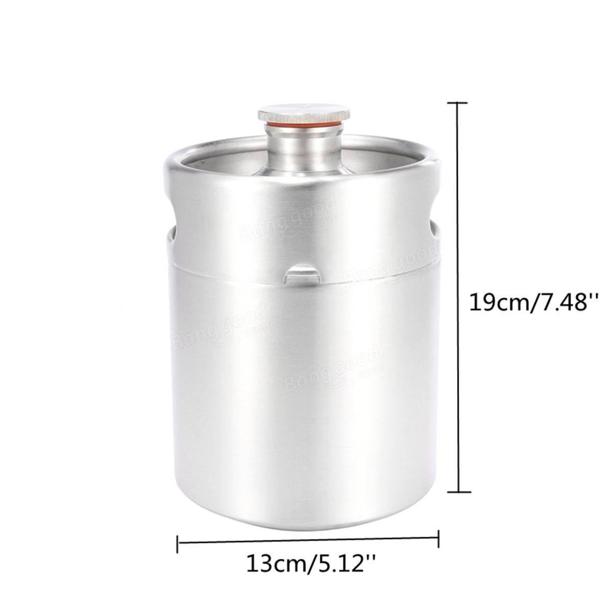 2L 68oz Edelstahlflasche Mini Bier Growler Frischweinfass zur Herstellung von Fässern