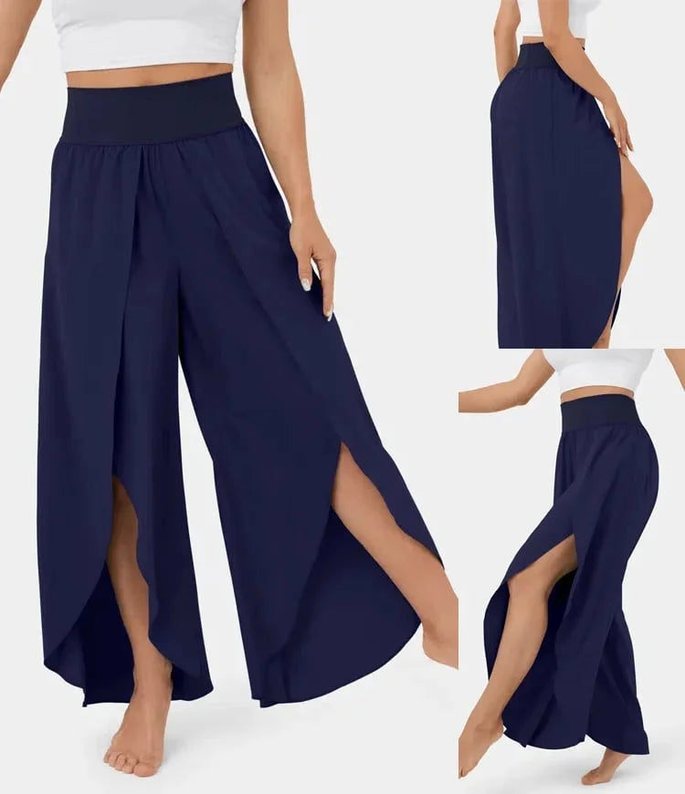 BreezyFlow™ High Waisted Split Leg Elegant Pants