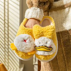 Cartoon Duck Plush Slippers