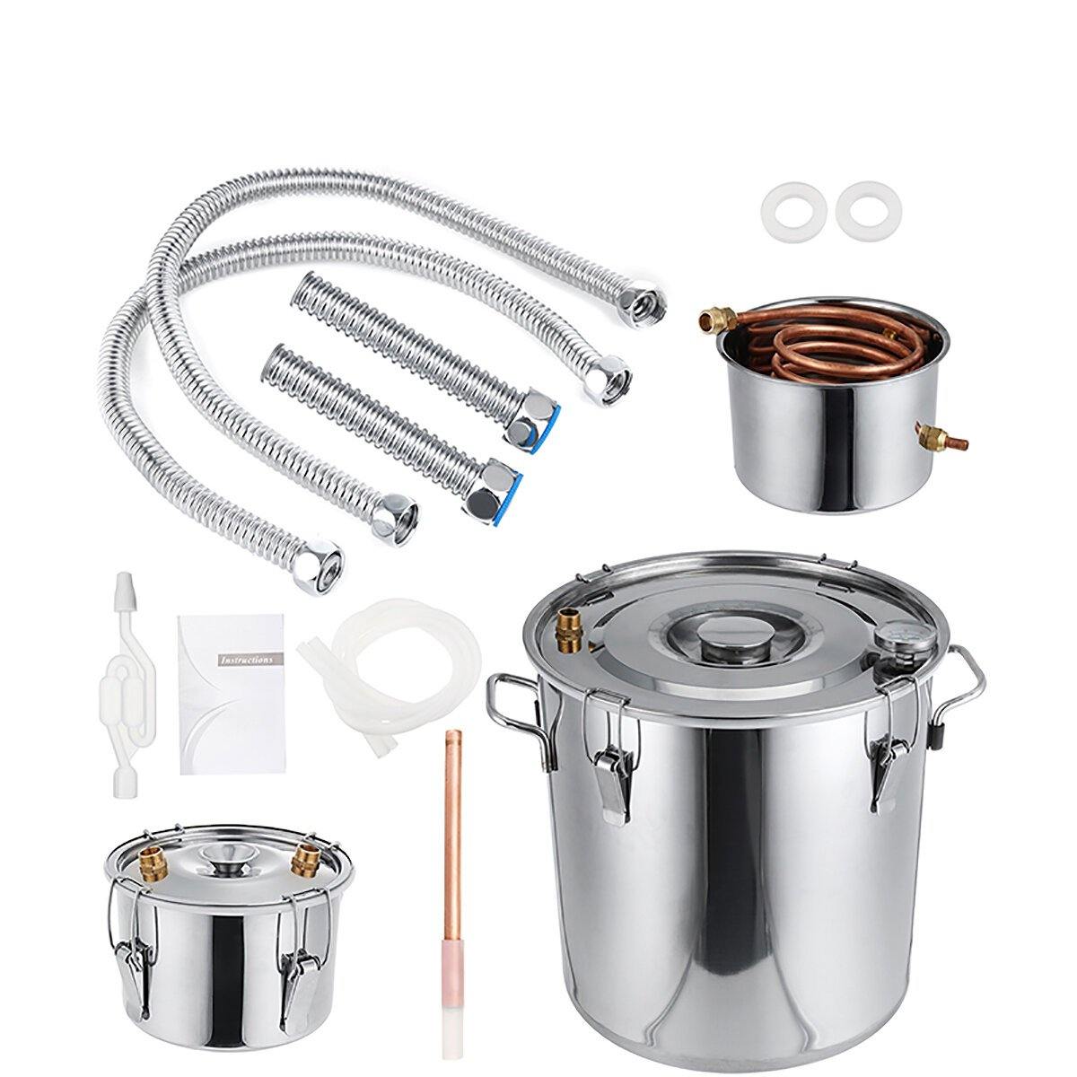 Kingsunshinemetal BWD 10/18/30L DIY Brewing Equipment Distiller Boiler with Thermometer