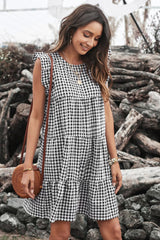 Plaid Ruffled Mini Dress