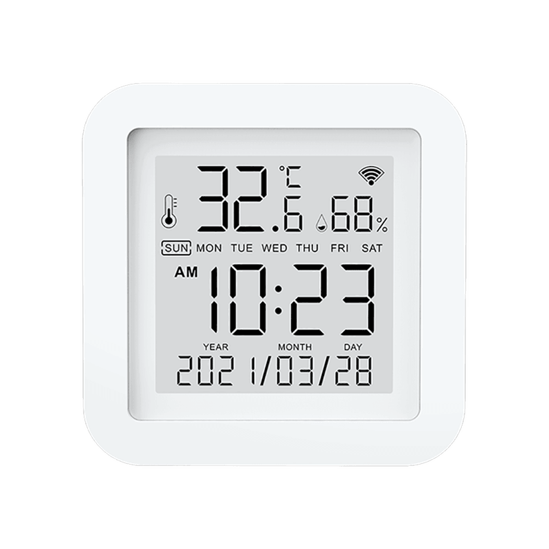 Tuya WIFI Temperatur Feuchtigkeit Smart Sensor Uhr Digital Display Fernbedienung Thermometer Unterstützung Alexa Google Assistent 