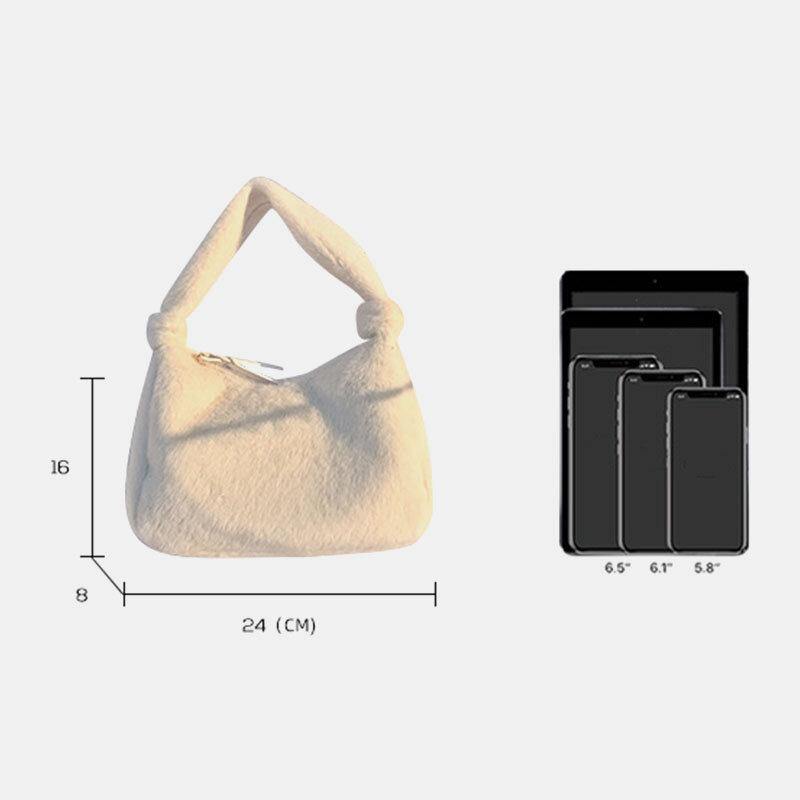 Bolso de hombro para mujer, cómodo, informal, de felpa, para axilas 