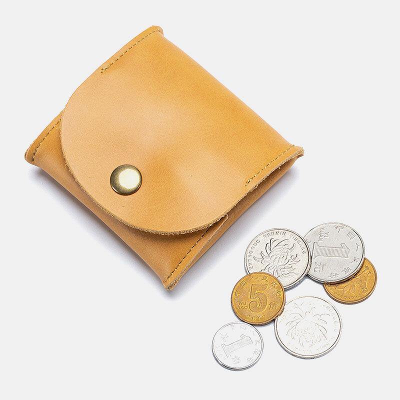 Women Genuine Leather Mini Retro Coin Bag Small Storage Bag Earphone Bag