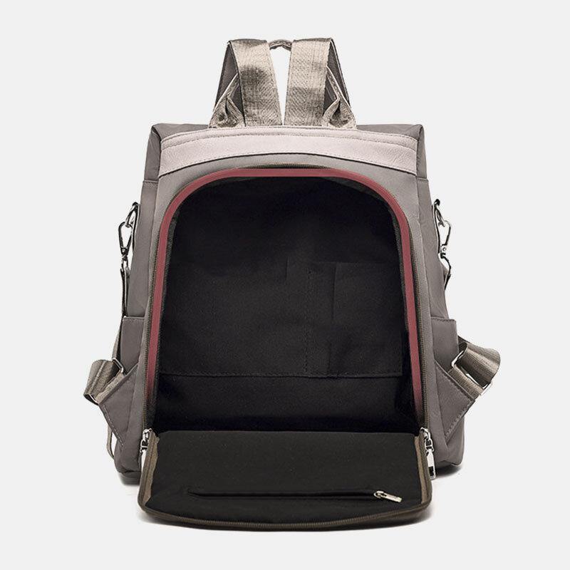 Damen Multi-Carry-Oxford-Rautenmuster, diebstahlsicherer, wasserdichter Quasten-Freizeitrucksack 