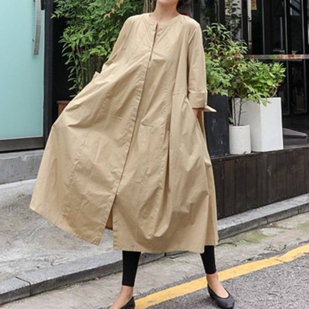 BABAKUD Autumn Long-Sleeved Casual Women's Loose Shirt Dress