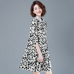 BABAKUD Casual Polka Dots Chiffon Autumn Long Sleeve Dress