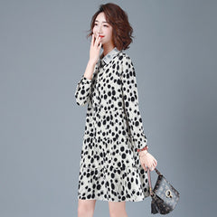 BABAKUD Casual Polka Dots Chiffon Autumn Long Sleeve Dress