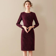 BABAKUD Elegant Autumn Winter Woolen Dress