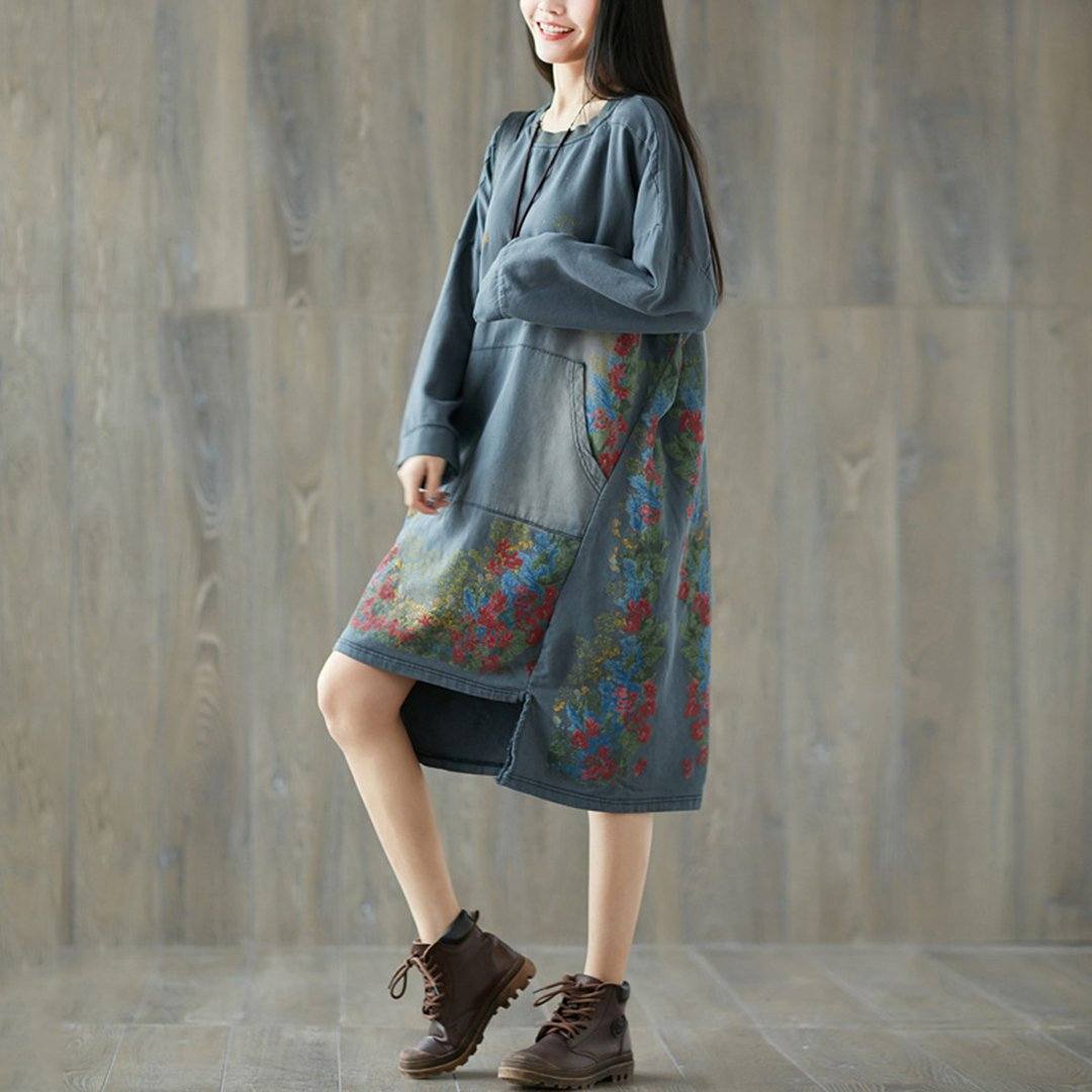 BABAKUD Large Size Irregular  Autumn Long Sleeve Dress